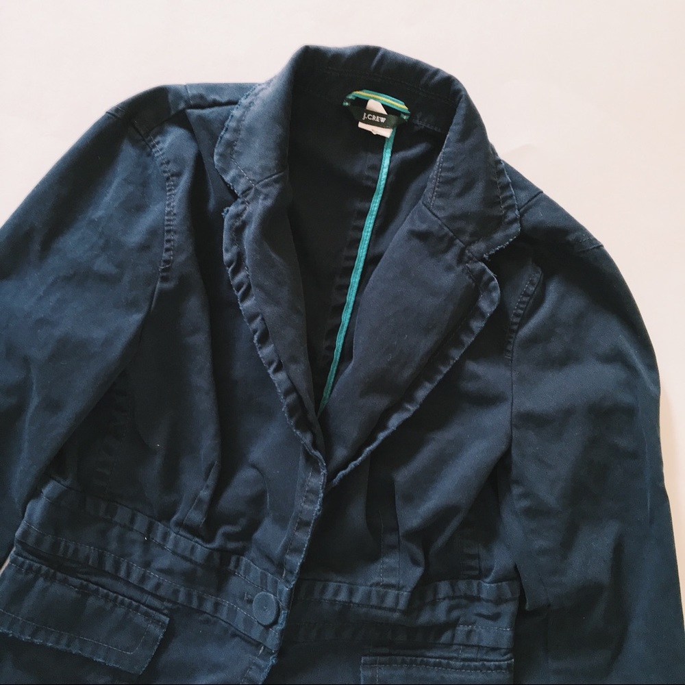J Crew Distressed Hem Cotton Jacket